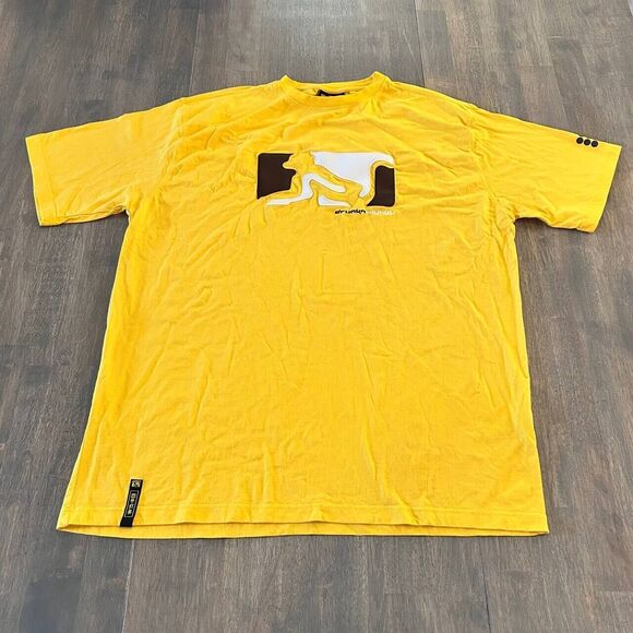 Vintage DrunknMunky T-Shirt Yellow Embroidered Logo‎ Retro Style Skate Size 2XL - Picture 1 of 8